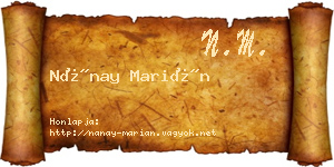 Nánay Marián névjegykártya